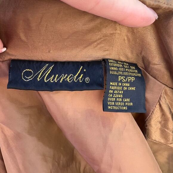 Vintage Mureli silk gold floral vineyard bomber jacket - Picture 3 of 6